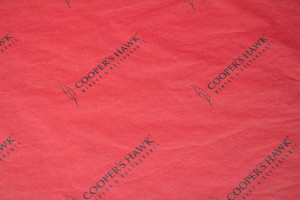 custom tissue paper COOPERS HAWK RED TISSUE